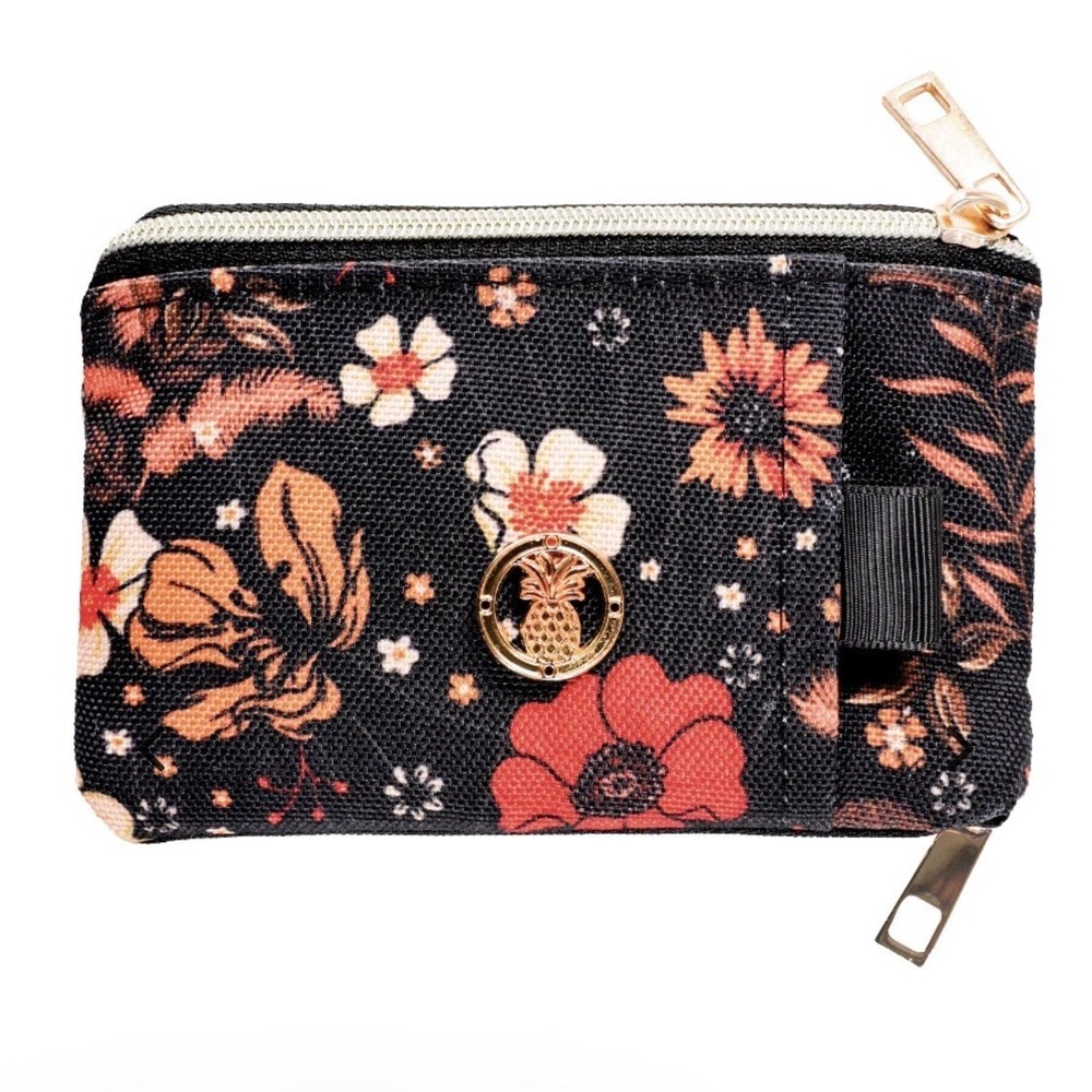 Simply Southern Vintage Black Floral ID Wallet Pouch Key Ring Card Holder NWT - Picture 2 of 2